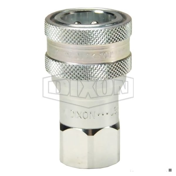 AG Series Agricultural Poppet Valve Coupler, 7/8-14 Nominal, Female O-Ring Boss End Style, Steel